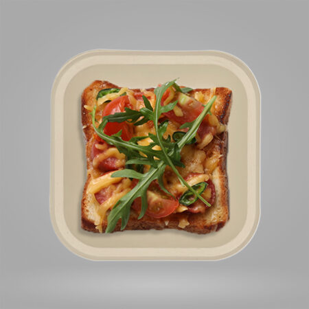 5" Brown Square Plate